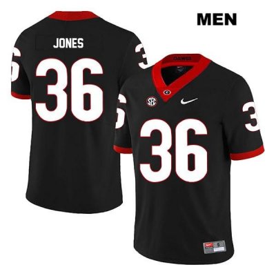Men's Georgia Bulldogs NCAA #36 Garrett Jones Nike Stitched Black Legend Authentic College Football Jersey KZR5454VP